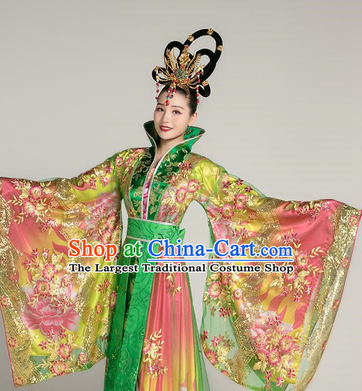 Ancient Costume Tang Suit Hanfu Headdress Imperial Concubine Tail Queen Costume Tang Dynasty Yang Guifei Wu Zetian