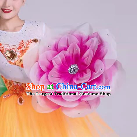 Pink Hand Flower Dance Performance Hand Held Flower Peony Square Dance Opening Dance Wrist Flower Dance Opening Dance Props