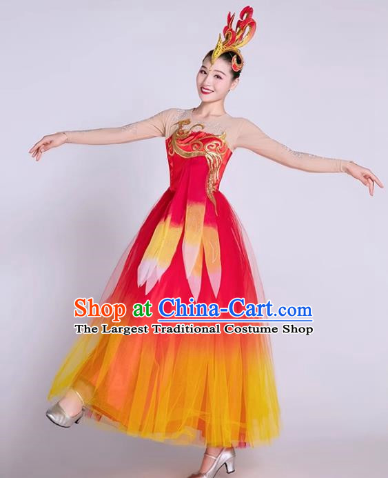 Female Performance Costumes Modern Fashionable High End Dance Costumes Chinese Dance Costumes Long Skirts Singing And Dancing In The Lights