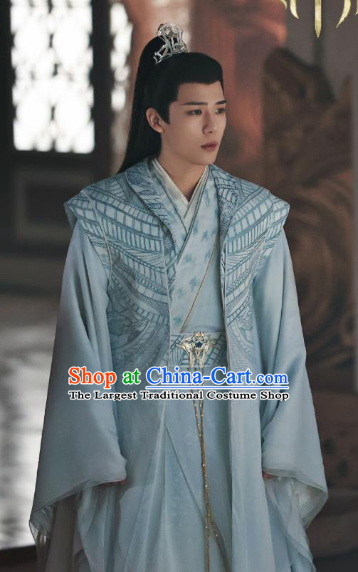 Chinese Ancient Swordsman Blue Clothing 2024 Xian Xia TV Series The Last Immortal Young Hero Gujin Yuan Qi Garment Costumes