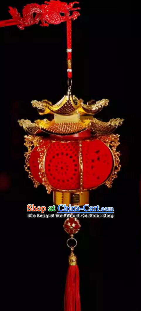 Children Portable Rotating Lamp Chinese Traditional New Year Lantern Musical Palace Lantern