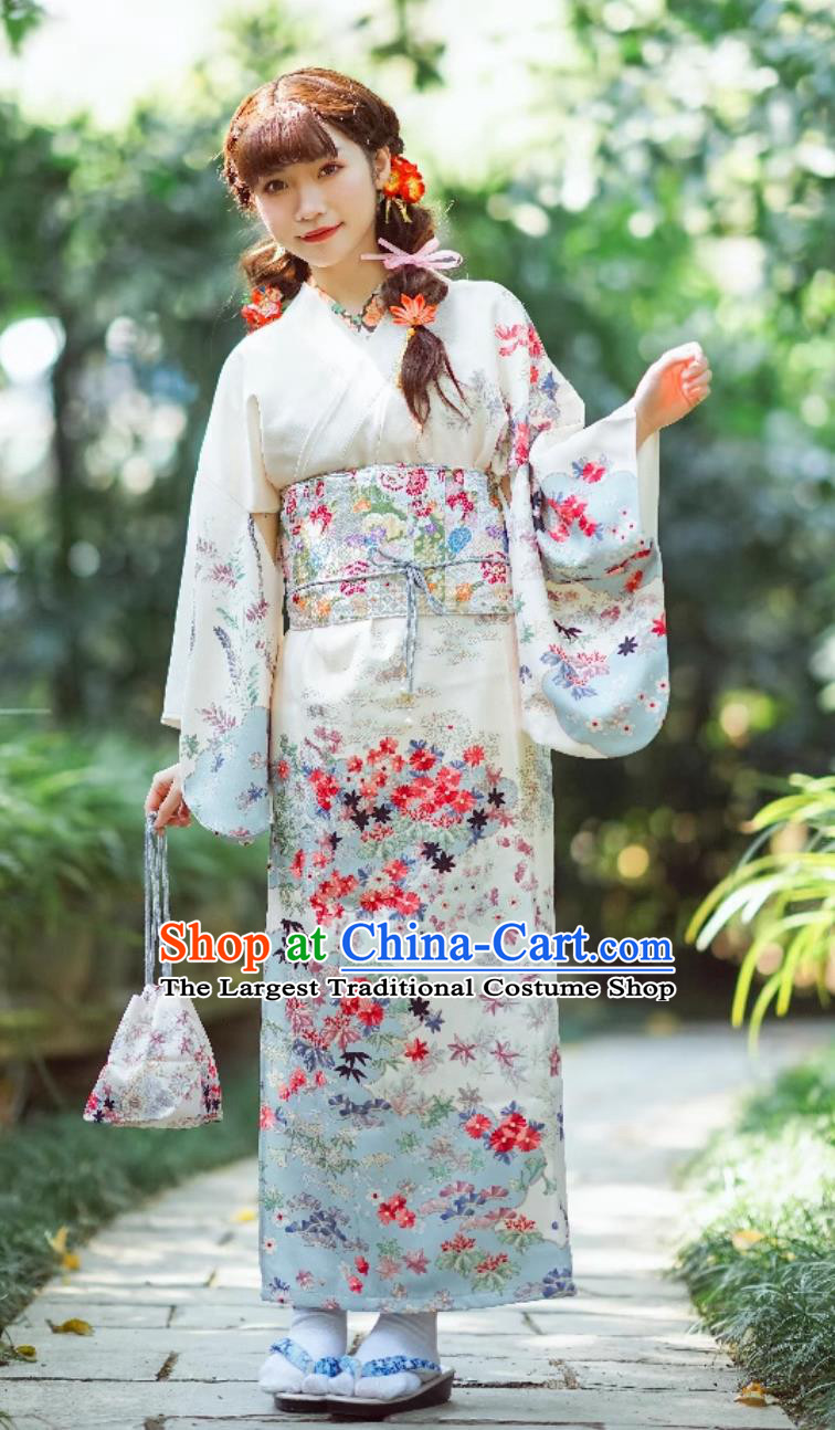 Japanese Kimono Women Improved Kimono Formal Print Dress