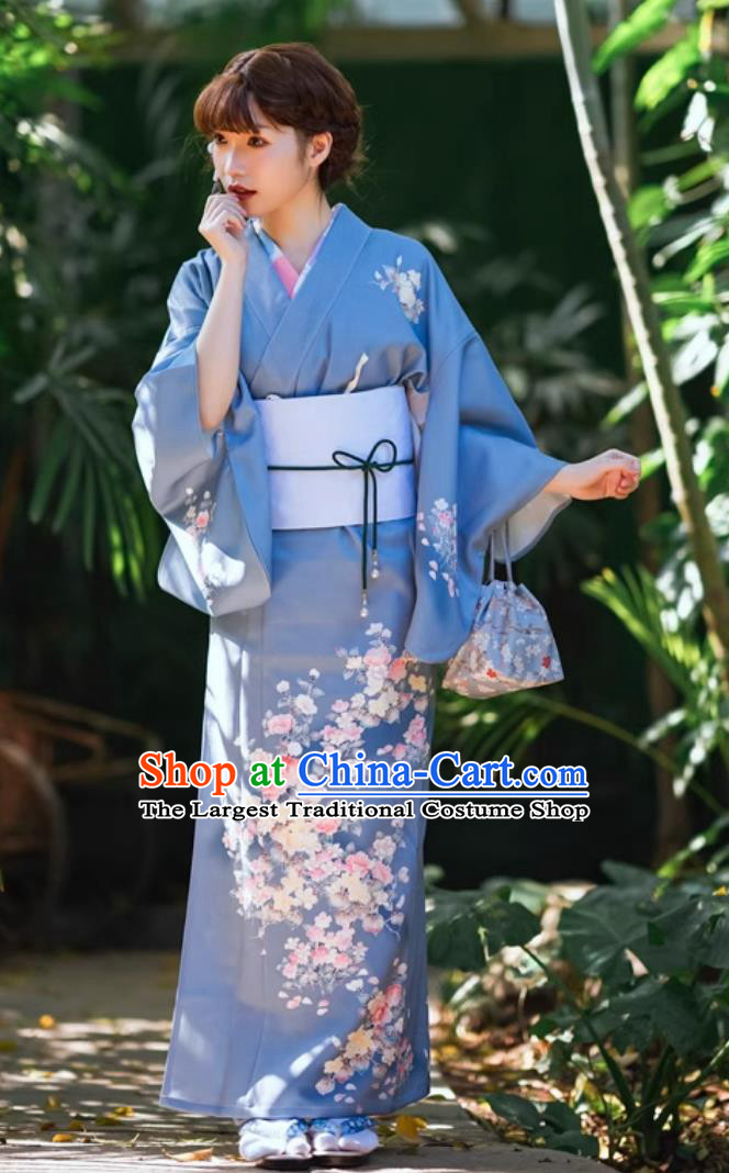 Girl Japanese Bathrobe Gentle Retro Japanese Improved Morandi Kimono