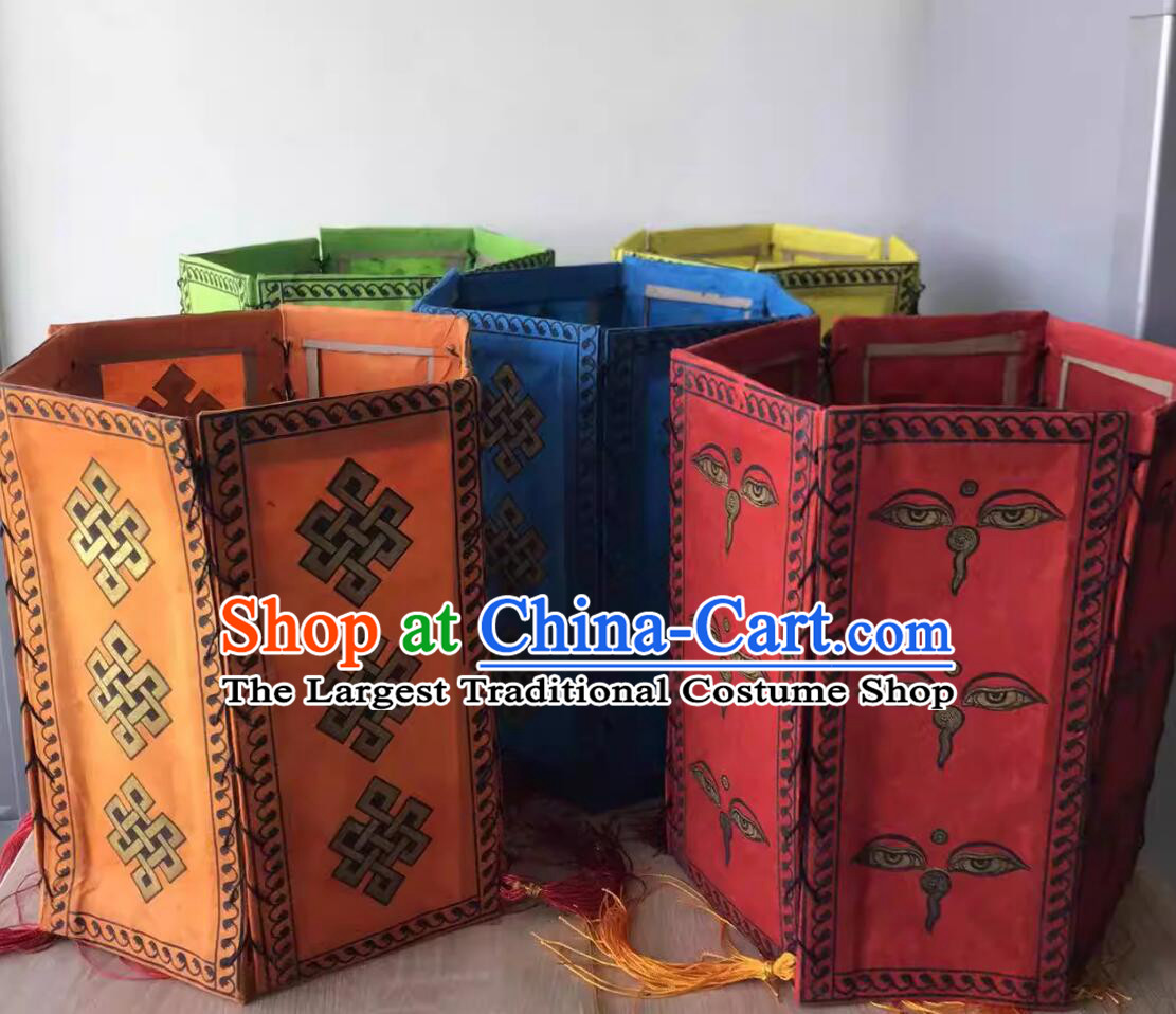 Top Paper Lampshade Chinese Tibetan Decoration Light Handmade Traditional Lantern Shade