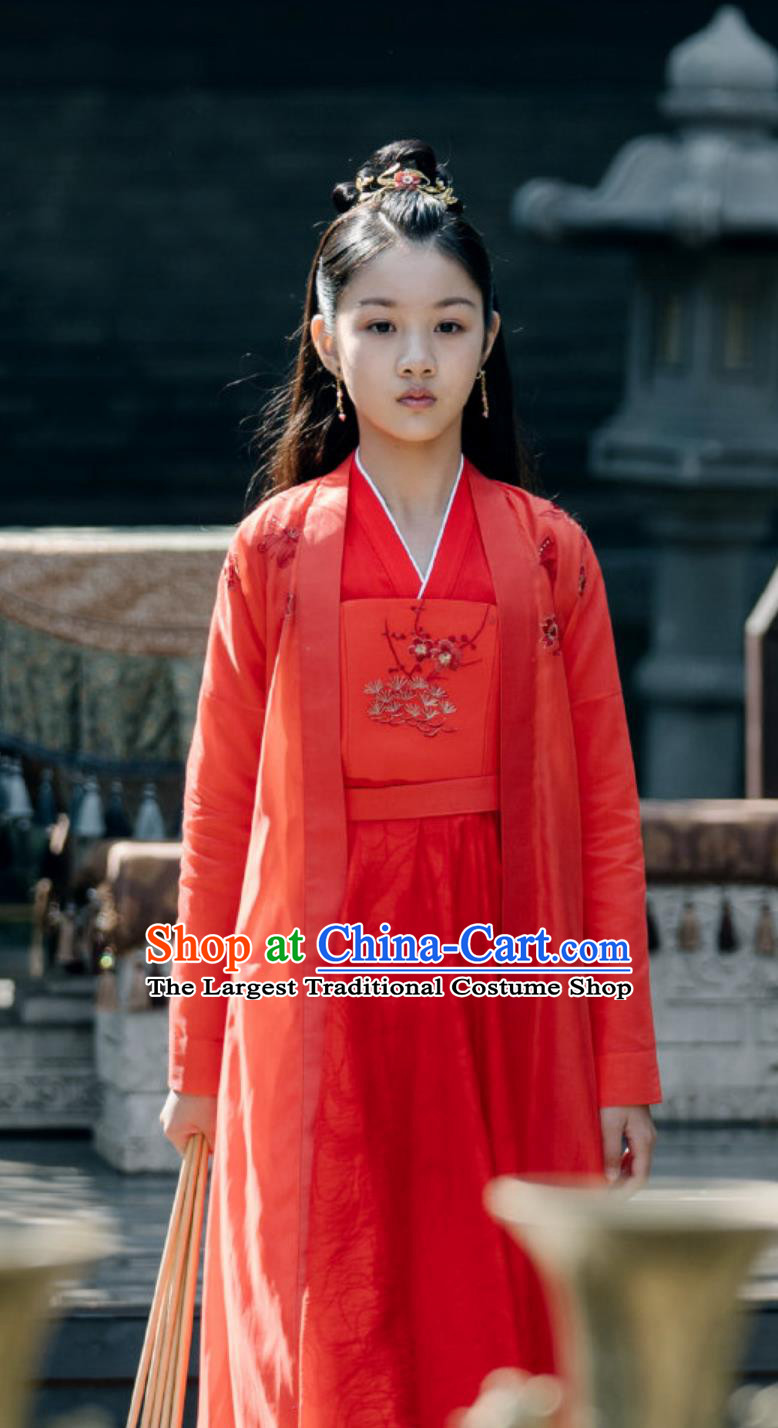 Chinese TV Series Jun Jiu Ling Young Lady Clothing Ancient Princess Red Hanfu Dress