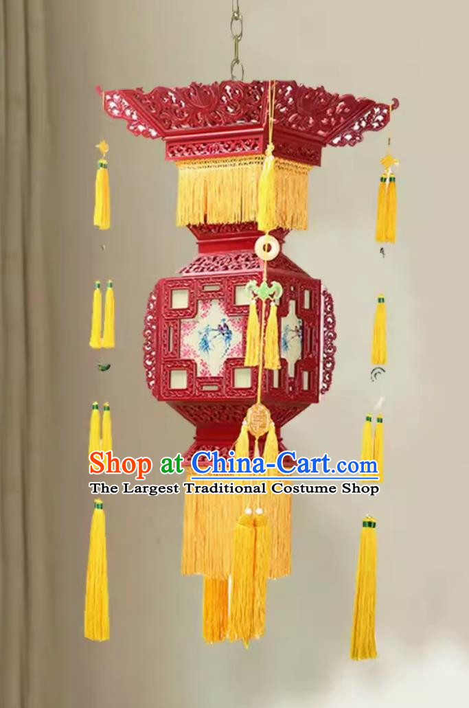 106cm Solid Wood Palace Lantern Ancient Chinese Style Ming And Qing Dynasty Floor Lamp Dunhuang Mural Temple Palace Lantern