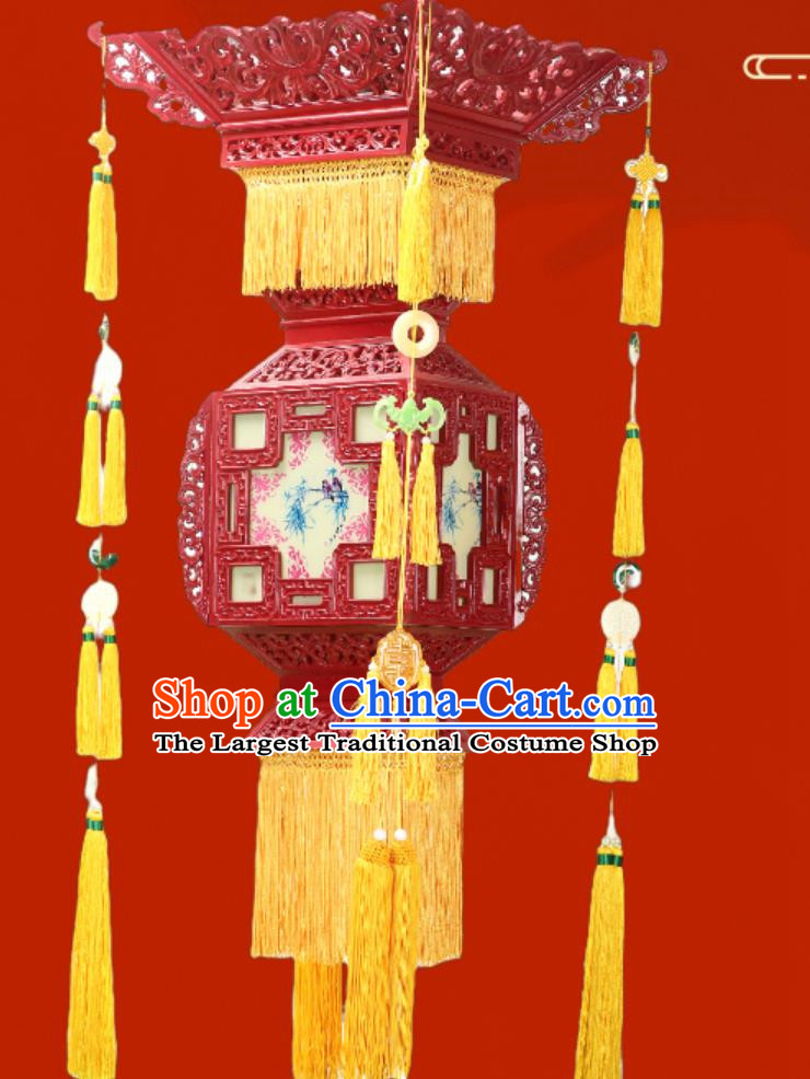 106cm Solid Wood Palace Lantern Ancient Chinese Style Ming And Qing Dynasty Floor Lamp Dunhuang Mural Temple Palace Lantern