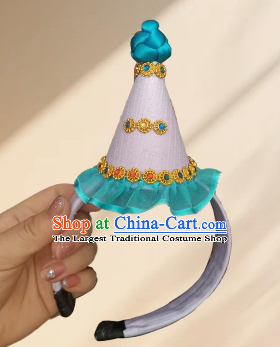 Blue And White Mongolian Children Hairbands And Hairpins Ethnic Minority Accessories