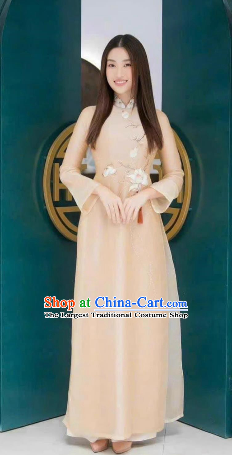 Vietnamese Ao Dai Cheongsam Stage Costume Performance Costume