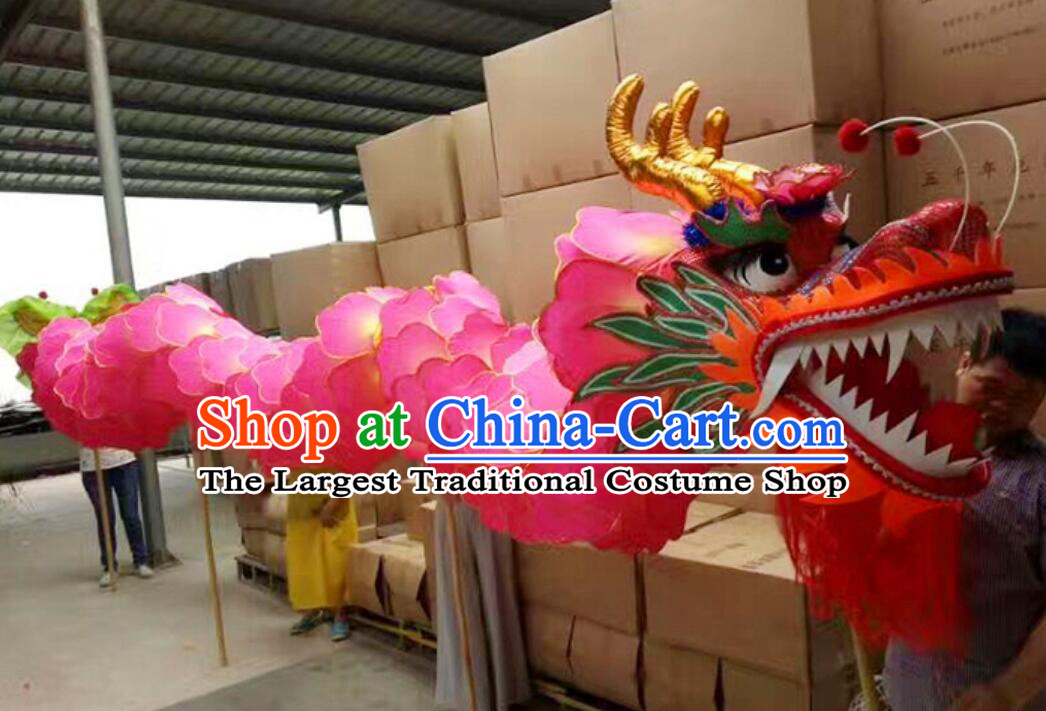 Chinese Pear Blossom Dancing Dragon Celebration Parade Dragon Handmade New Year  Dance Dragon Head and Costume Complete Set