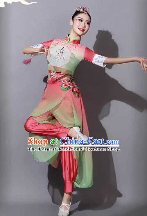Jiaozhou Yangge Dance Performance Costume Female Chinese Fan Dance Clothing Art Examination Outfit