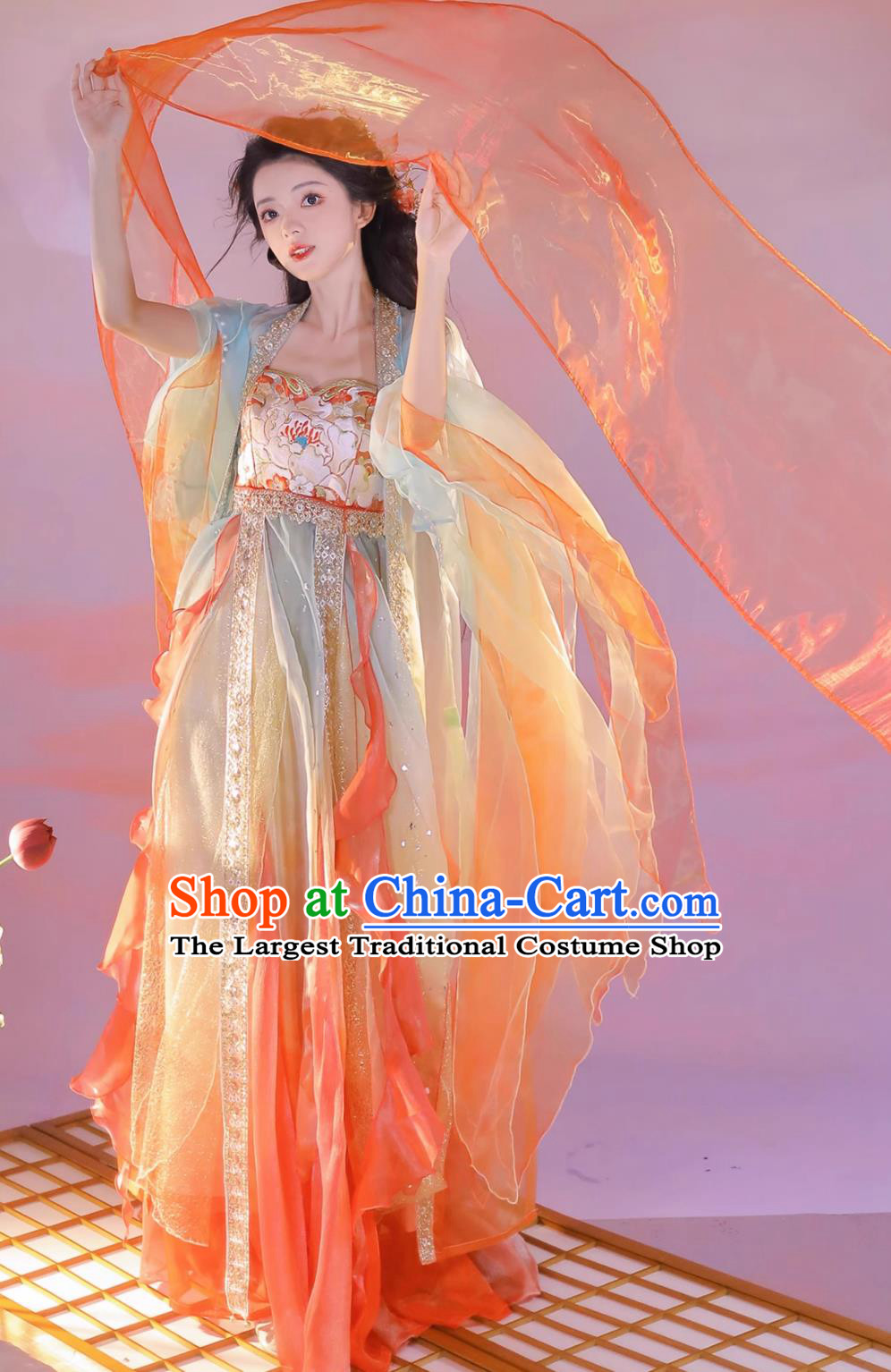 Online Shop Hanfu Chinese Tang Dynasty Princess Carp Dresses Ancient Goddess Embroidered Garment Costumes