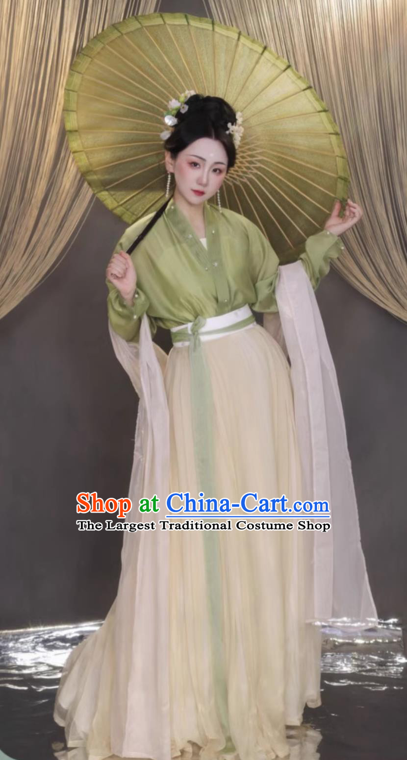Chinese Hanfu Online Shop Song Dynasty Young Lady Costumes Traditional Ancient Women Blouse and Skirt Complete Set