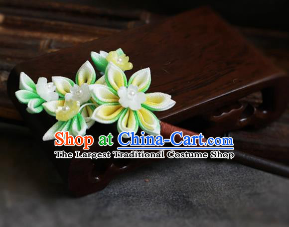 Handmade Qipao Ebony Hairpin China Hanfu Hair Jewelry Ancient Young Lady Flower Headpiece