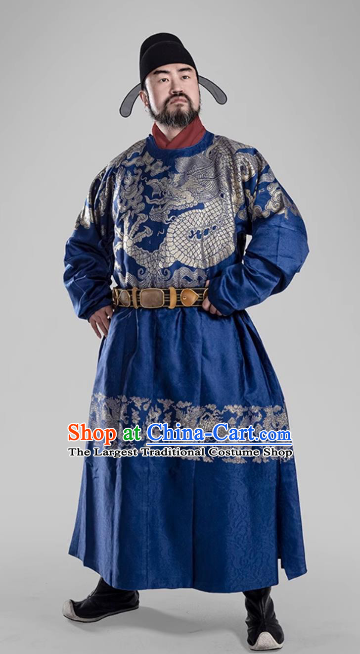 Ancient Chinese Prince Kangping Chang Yu Chun Clothing China Hanfu Online Shop Ming Dynasty Official Blue Robe