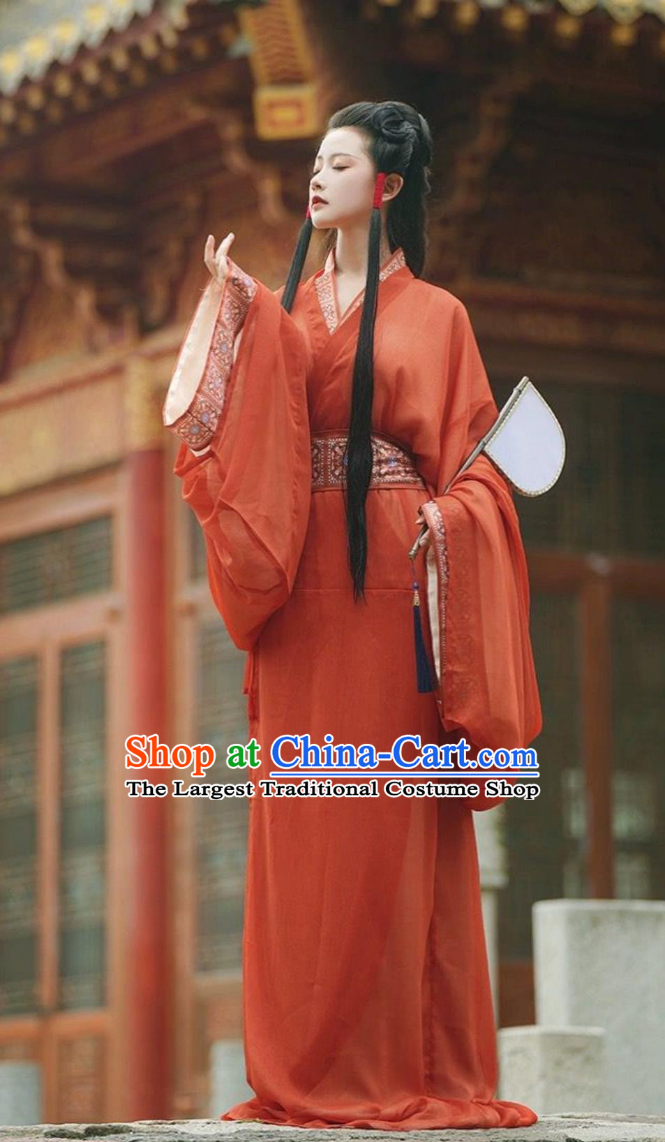 Online Buy Traditional Hanfu Female Clothing Ancient Chinese Warring States Time Princess Costumes Red Robe