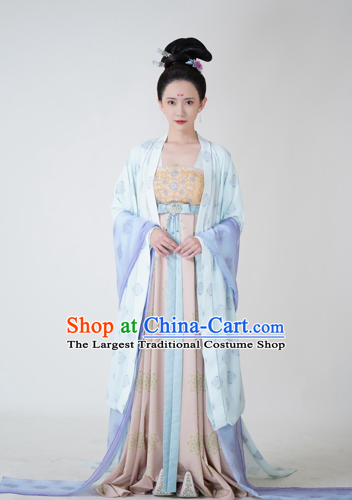 Chinese TV Series The Promise of Chang An He Lan Wan Yin Hanfu Dress Ancient China Imperial Consort Garment Costumes