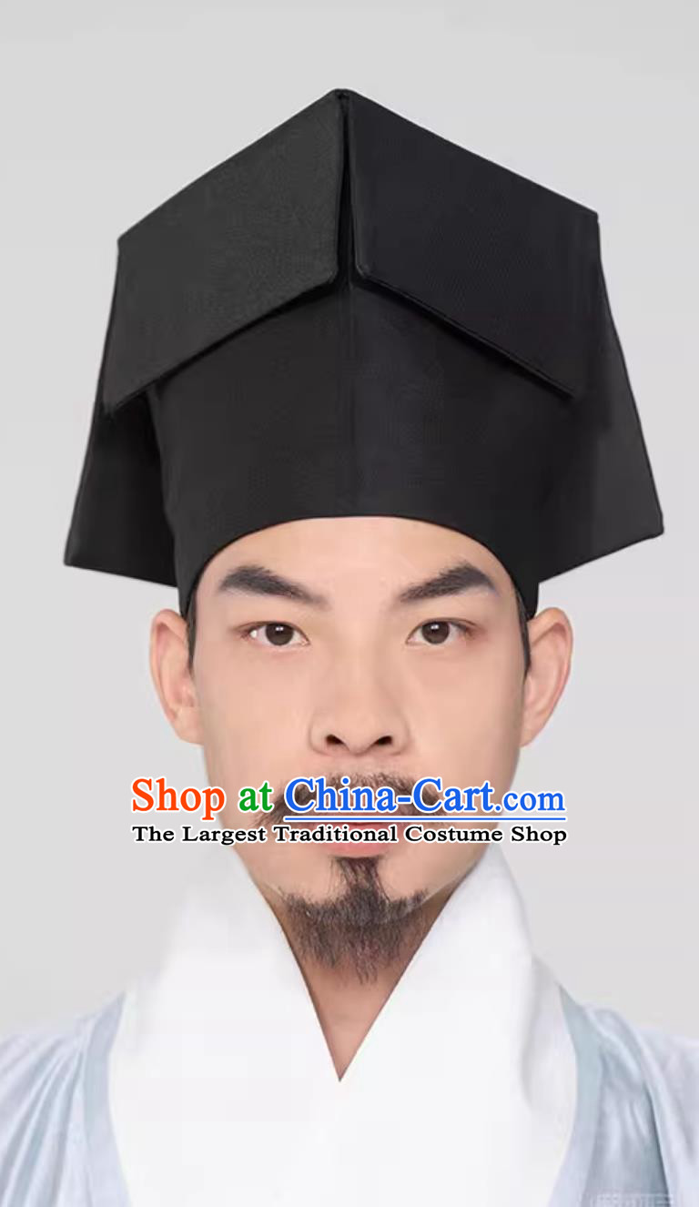 Ancient China Scholar Hat Traditional Hanfu Hermit Headwear Chinese Ming Dynasty Male Scarf Headdress