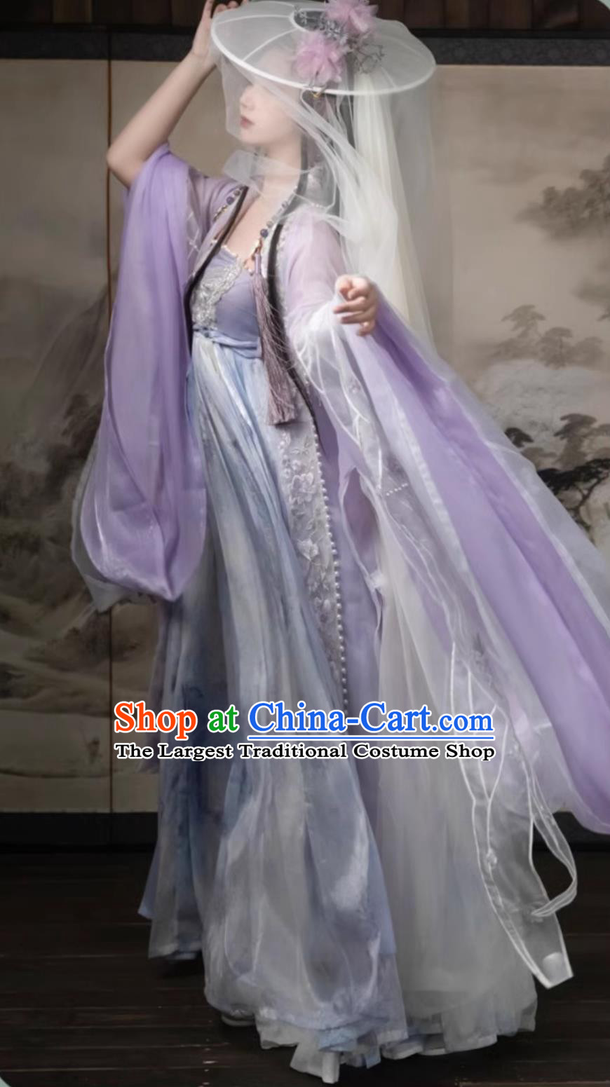 Ancient Chinese Clothing Tang Dynasty Princess Purple Dress Traditional Hanfu Online Shop