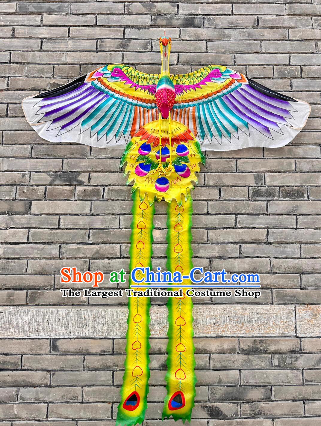 Chinese Hand Painted Phoenix Kite Craft Weifang Traditional Handmade Bamboo Kite