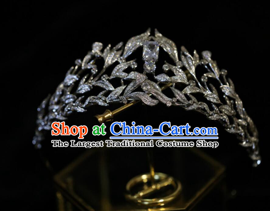 Top Princess Headwear Bride Hair Jewelry Handmade Wedding Zircon Royal Crown