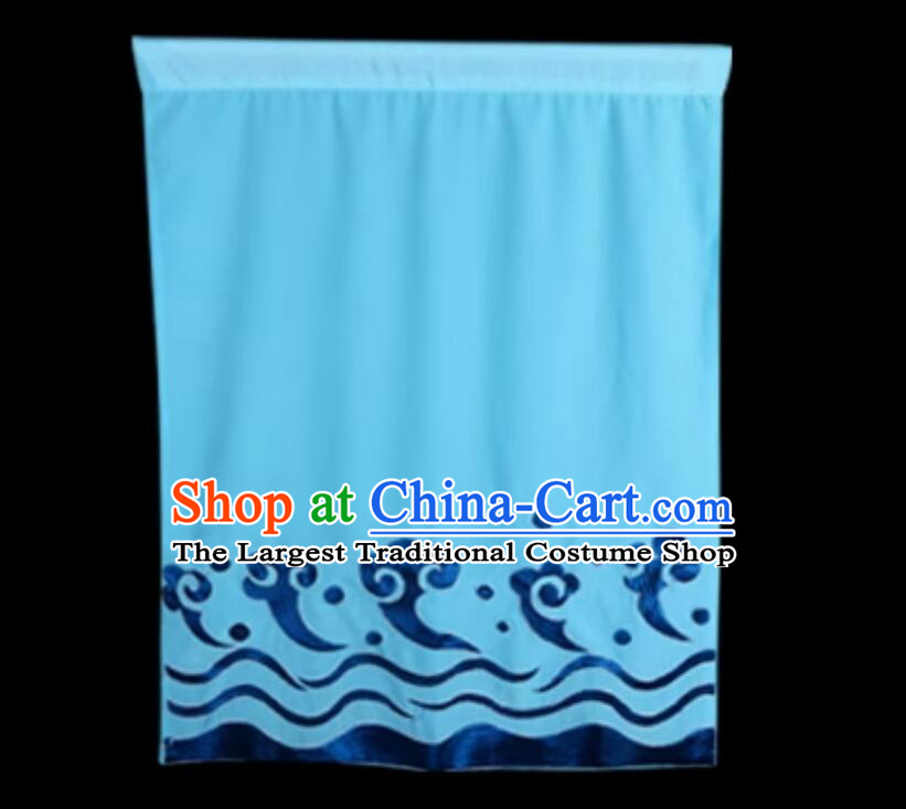 Handmade Beijing Opera Banner Chinese Perking Opera Flag Blue Ripple Flag