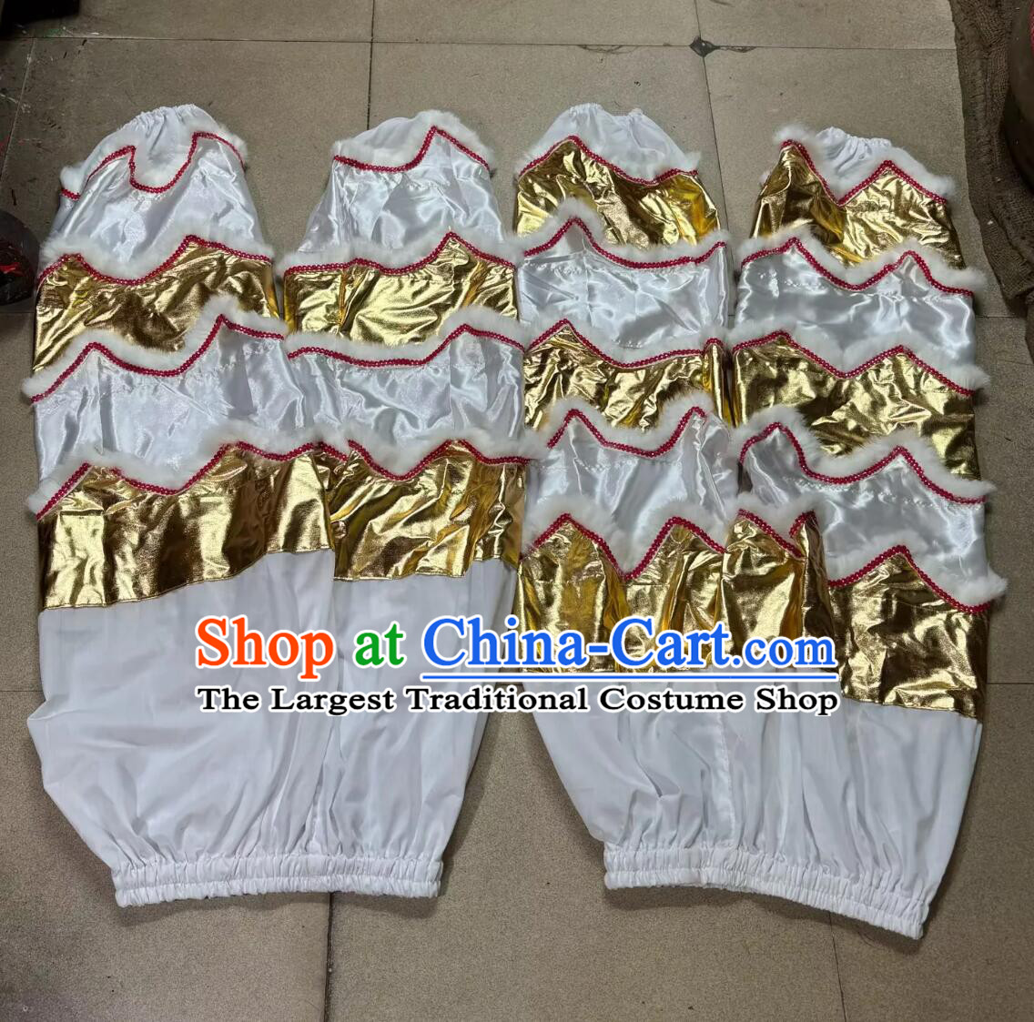 Chinese Lei Bei Lion Clothing Dancing Lion Tail and Pants Set Traditional Rabbit Hair Lion Dance Costumes