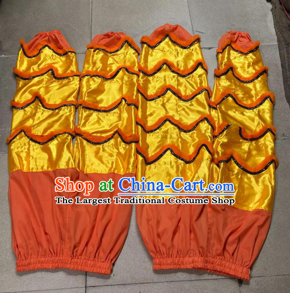 Traditional Rabbit Hair Lion Dance Costumes Chinese Lion Clothing Dancing Lion Tail and Pants Set