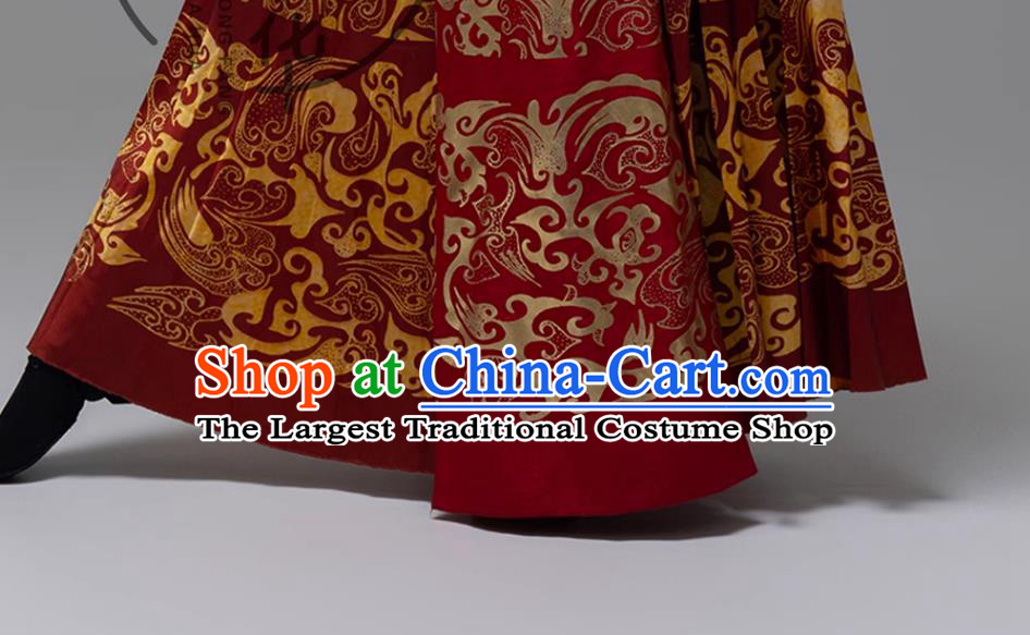 Classical Red Drum Dance Costume Yellow Crane Tower Opening Performance Attire Chinese New Year Grand Festive Group Dance Clothing