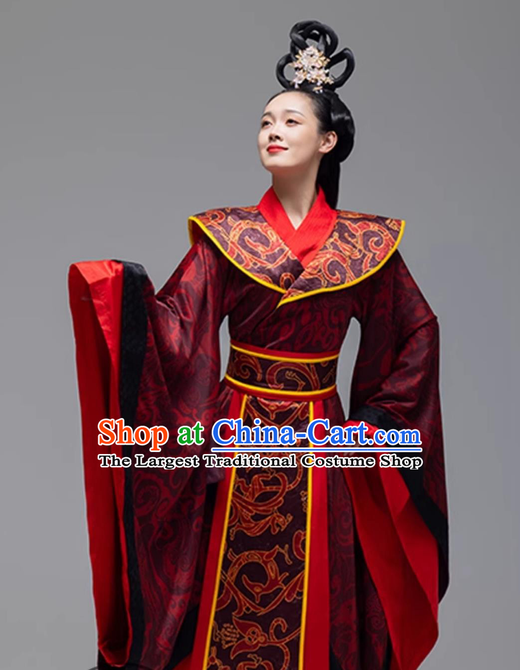 Classical Dance Zhi Yu Costume Ancient Chinese Style Ritual Hanfu Womens Red Wide Sleeves Dress