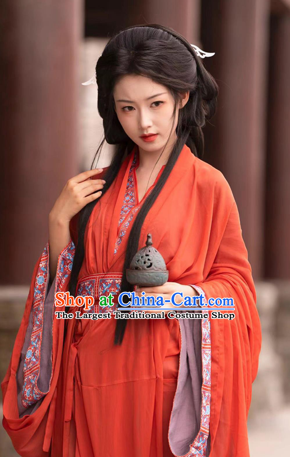 Chinese Hanfu Warring States Robes Ancient Princess Costumes Red Training Dress