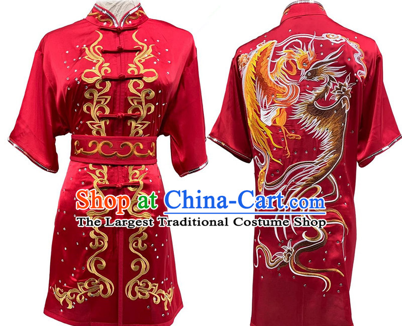 Chinese Martial Arts Clothing Wushu Team Performance Costume Changquan Long Fist Competition Red Uniform