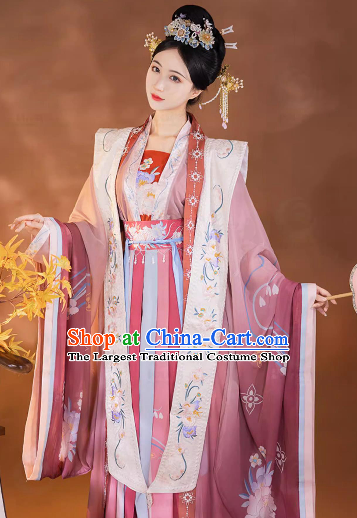 Chinese Hanfu Song Dynasty Noble Woman Women Costumes Xiapei Duijin Waist High Ruqun Complete Set