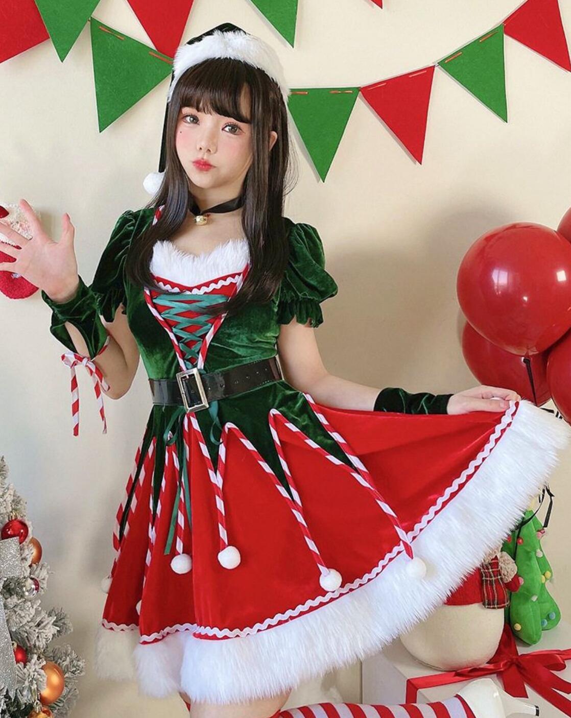 Christmas Tree Outfit Women Christmas Costume Stage Performance New Year Party Dress