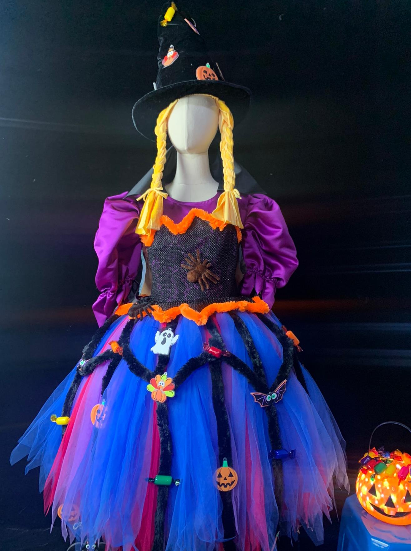 Halloween Pumpkin Spider Little Witch Cos Clothing Pumpkin Head Witch Performance Costume Parade Outfit