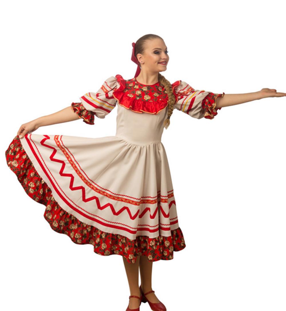 Russian Traditional Performance Dancewear Western Restaurant Waitress Costume European Folk Women Dress