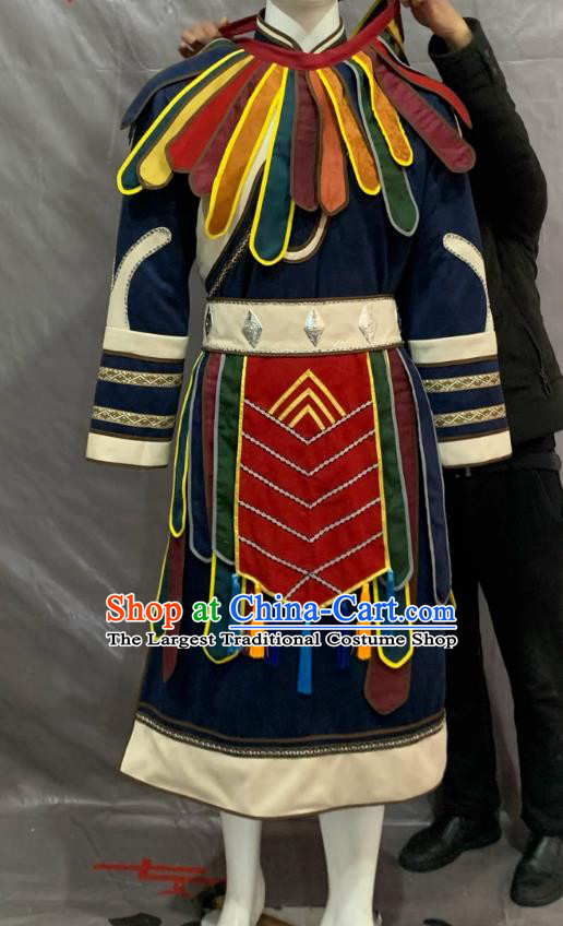 Oroqen Ethnic Costume Men Minority Performance Dance Attire