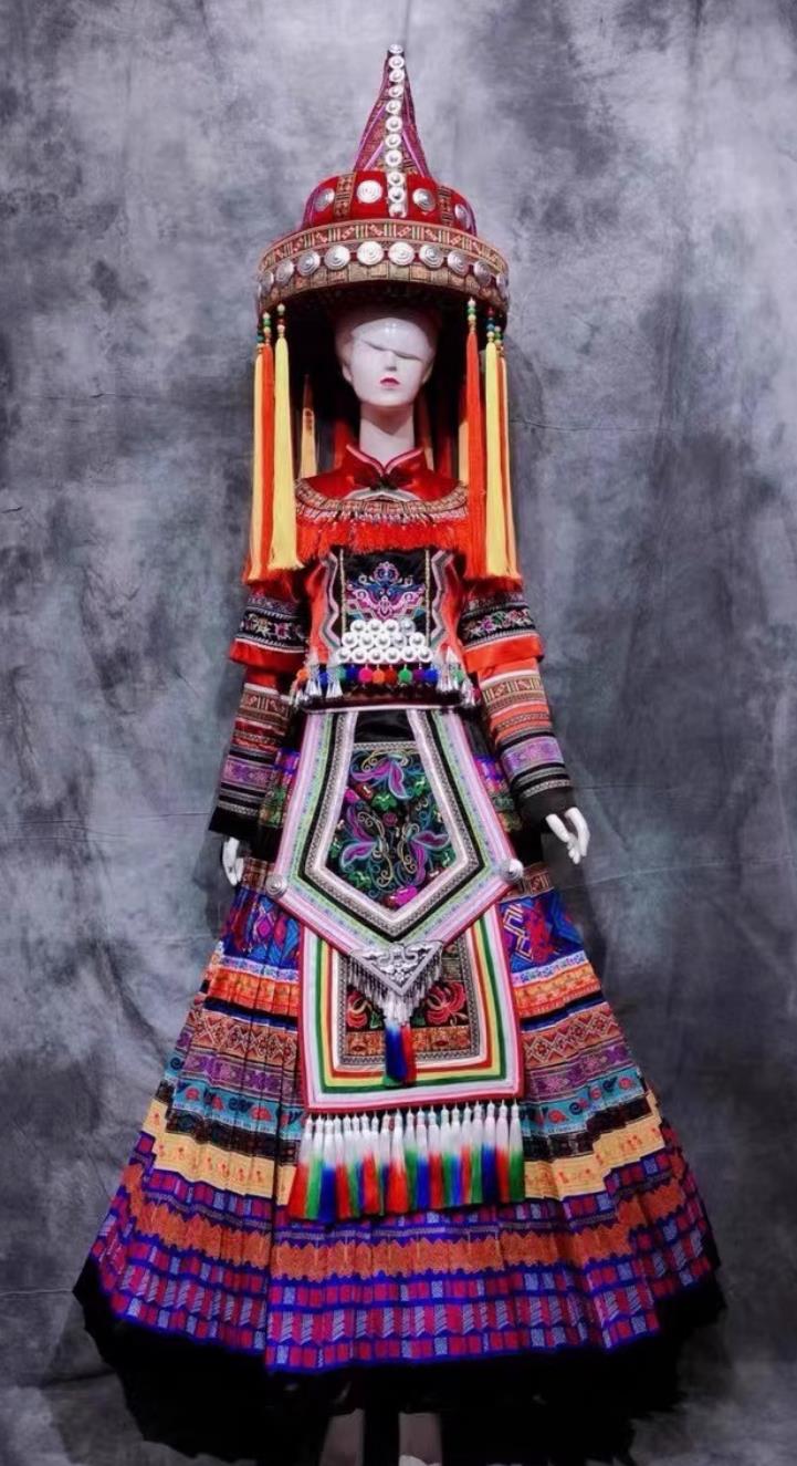 Yao Ethnic Costume Chinese 56 Nationalities Performance Dance Wear Minority Stage Outfit