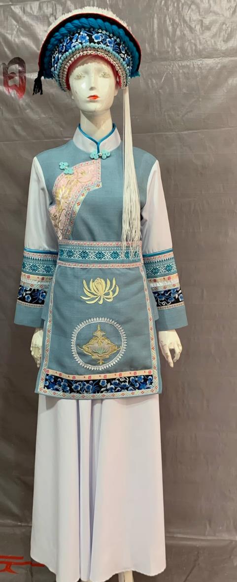 Bai Ethnic Women Costume Yunnan Dali Minority Traditional Dress Chinese Folk Dance Performance Clothing