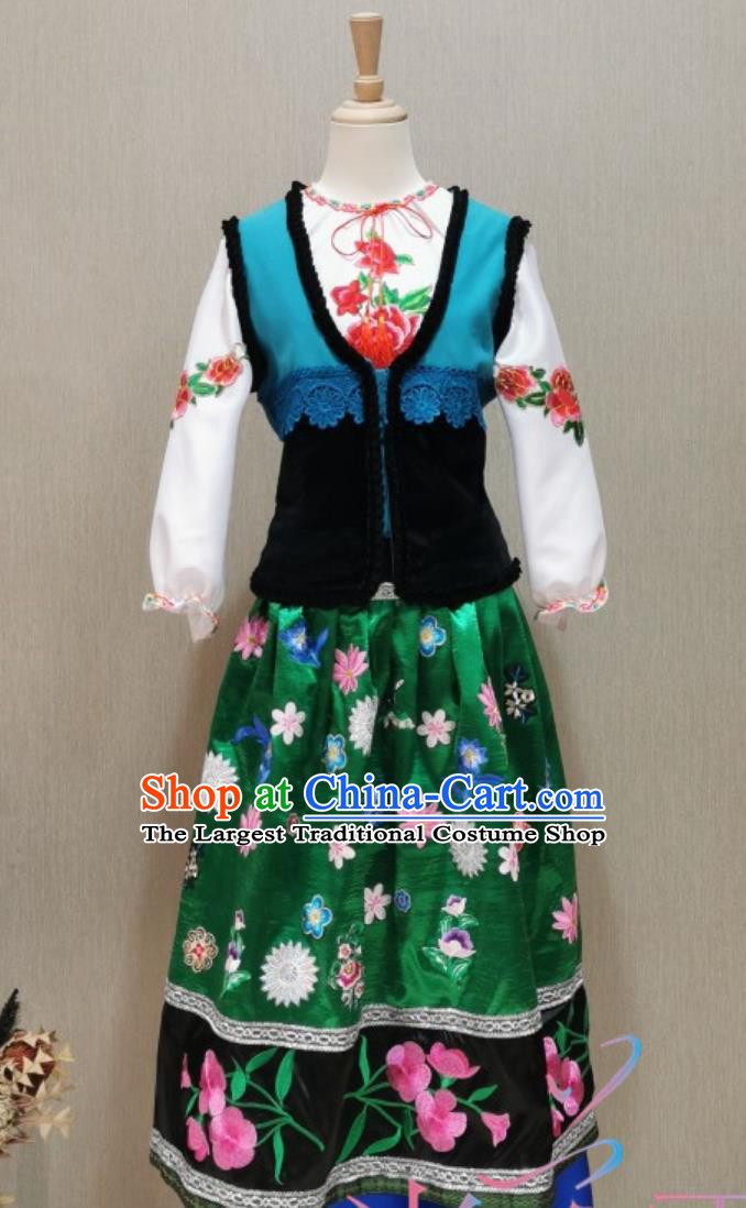 European Fashion Show Performance Attire Nordic Traditional Costume Dutch Swiss Women Dress