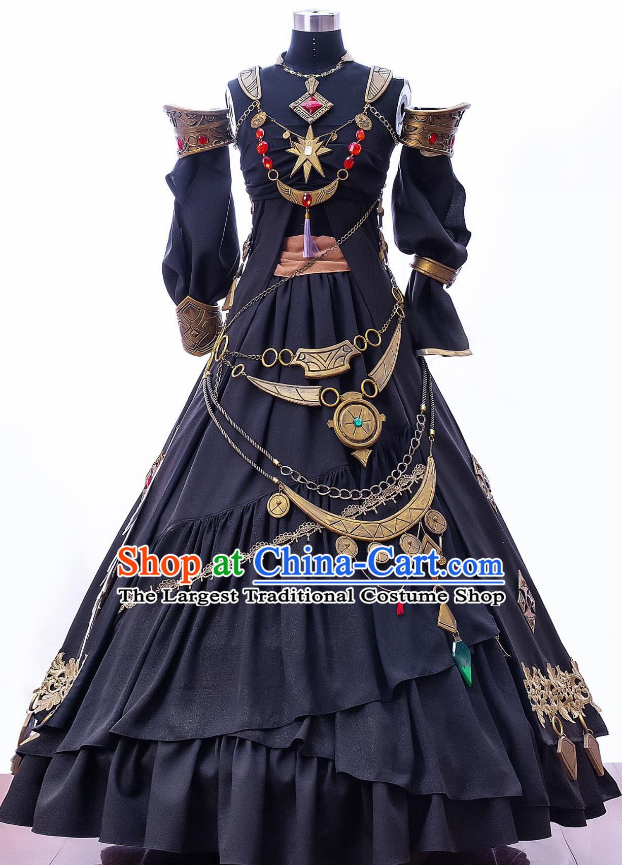 Final Fantasy XIV Astrologian Black Dress Halloween Cosplay Costume