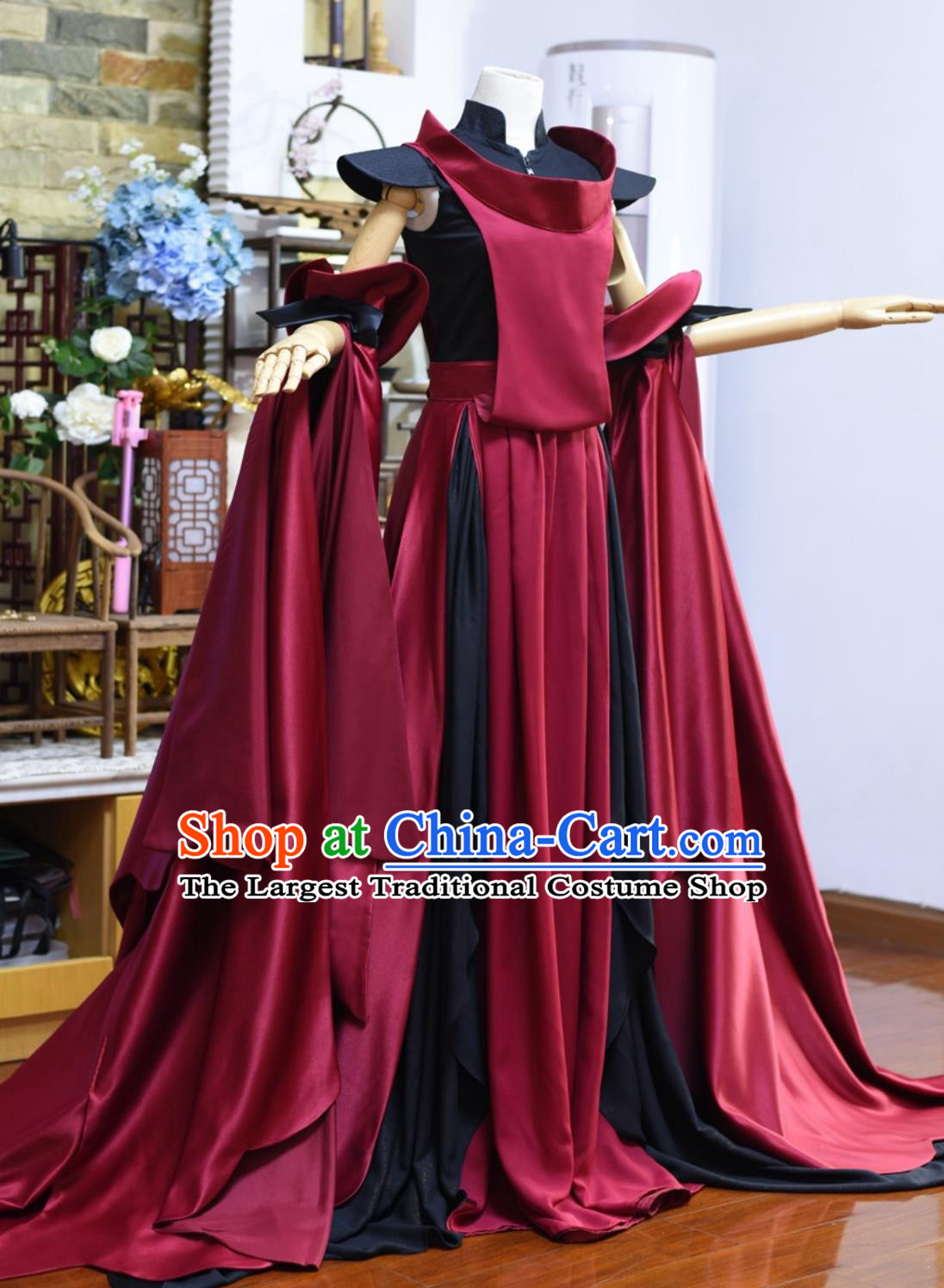 Jian Xia Qing Yuan 3 Xue He Du Jie Cosplay Costume Halloween Cos Queen Red Dress