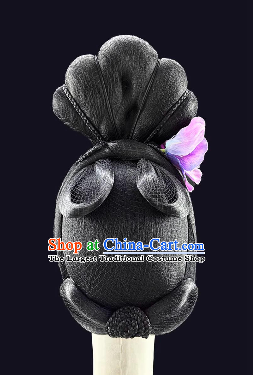 Chang An Noblewoman Dance Headdress Classical Dance Han Tang Headwear Chinese Stage Performance Runway Wig Chignon