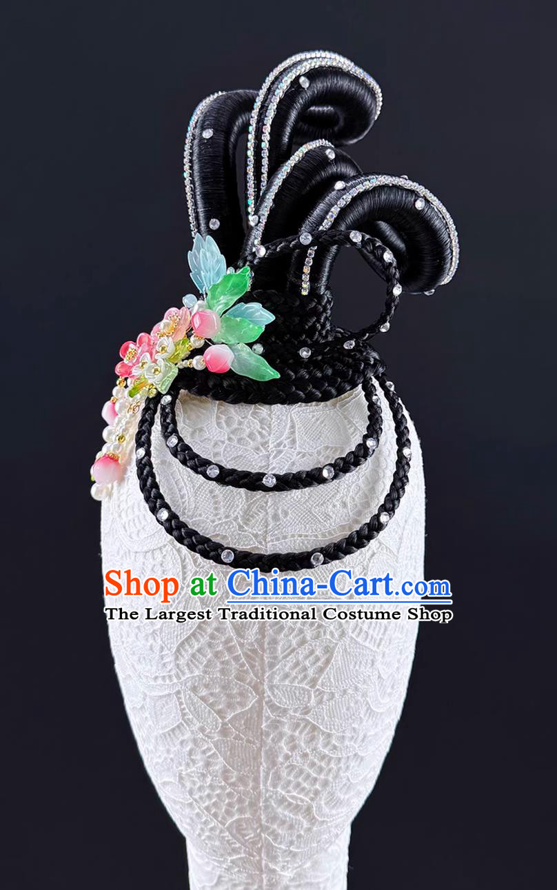 Chinese Classical Dance Repertoire Lotus Drum Headdress Solo Lotus Dance Stage Performance Wig