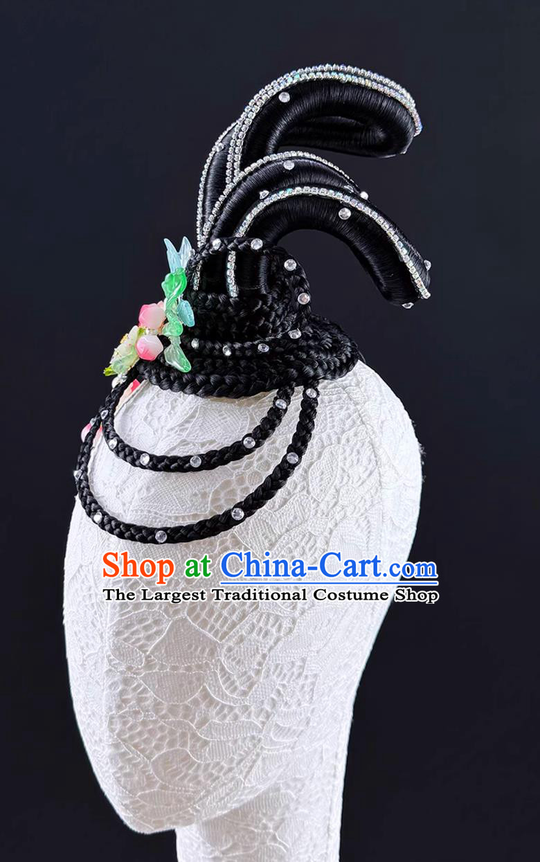 Chinese Classical Dance Repertoire Lotus Drum Headdress Solo Lotus Dance Stage Performance Wig