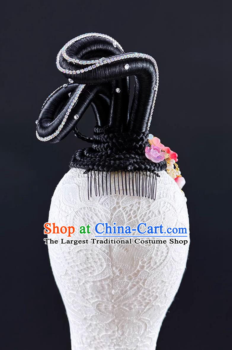 Chinese Classical Dance Repertoire Lotus Drum Headdress Solo Lotus Dance Stage Performance Wig