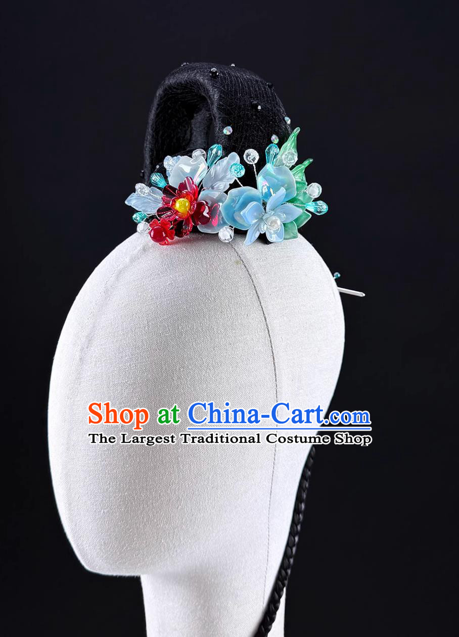 Classical Dance Headdress Jiaozhou Yangko Fan Dance Headpiece Stage Performance Show Headdress