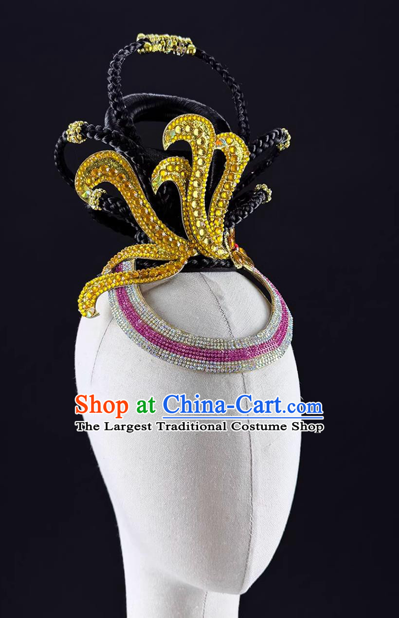 Classical Dunhuang Dance Feitian Pipa Stage Performance Headdress Children Hu Xuan Dance Bell Drum Dance Headpiece