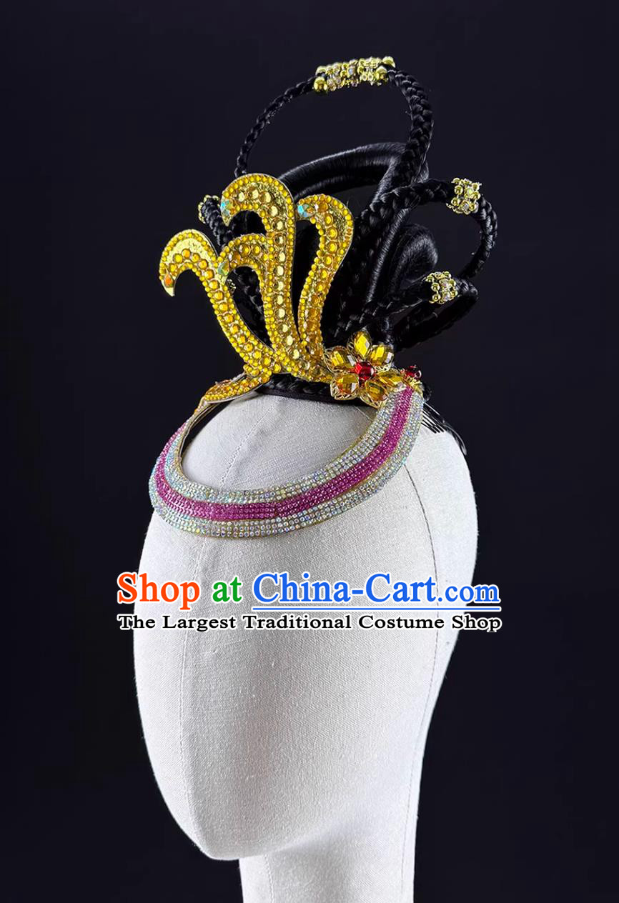 Classical Dunhuang Dance Feitian Pipa Stage Performance Headdress Children Hu Xuan Dance Bell Drum Dance Headpiece