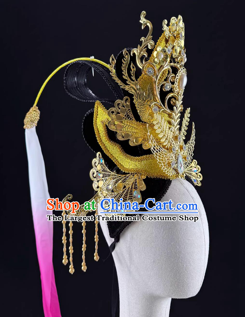 Opening Dance Performance Headdress Grand Tang Dynasty Beauty Headpiece Chinese Hanfu Headwear